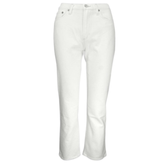 Agolde Denim - AGOLDE Wilder Jeans Womens 24 White High Rise Straight Leg Stretch Denim Pants